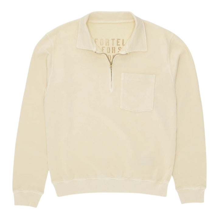 Yale Sudadera de jersey garzado con cuello y cremallera de cordón