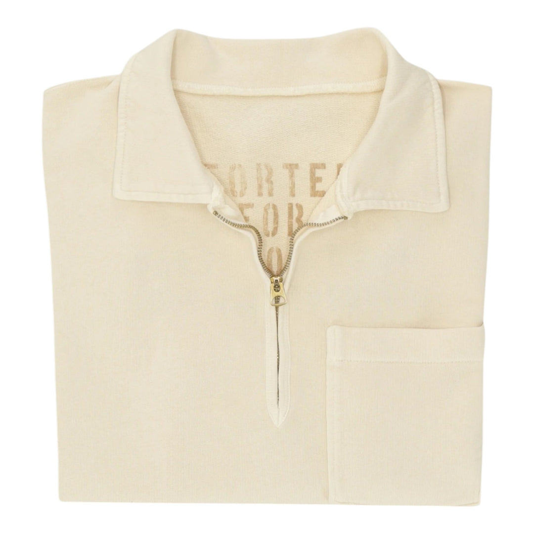 Yale Sudadera de jersey garzado con cuello y cremallera de cordón