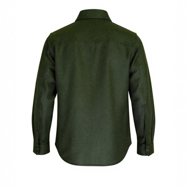 CAMICIA TRAPUNTATA IN LANA VERDE