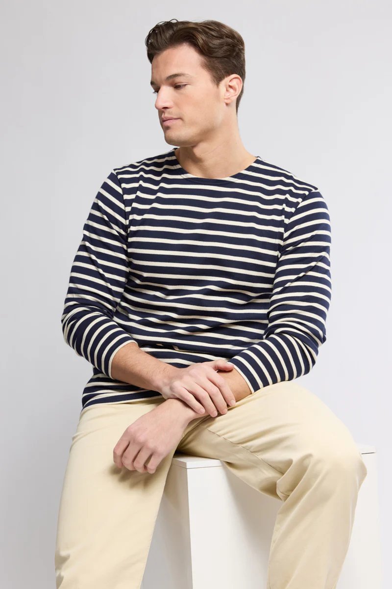 Armor lux Marinière ML Héritage BIO GOTS Rich navy/Nature Blu Marino/Naturale Blu - foto 6