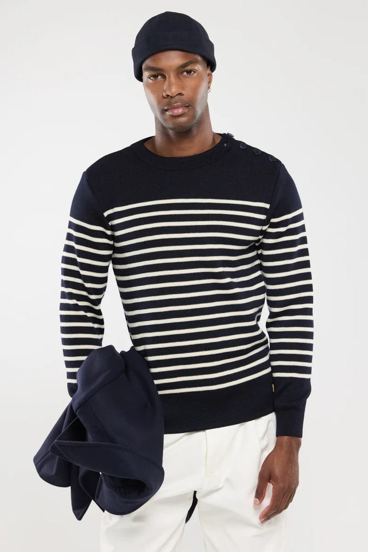 Armor lux Pull marin Molène Héritage Homme Navire/Nature Blu Marino/Naturale Blu - foto 5