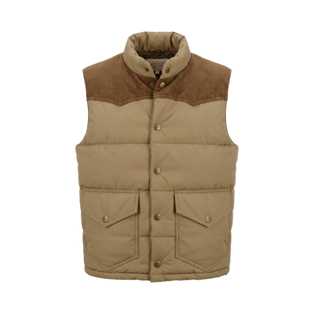 Marc Vest Waxed Military gilet imbottito bimateriale Bl'ker Vintage, vista frontale