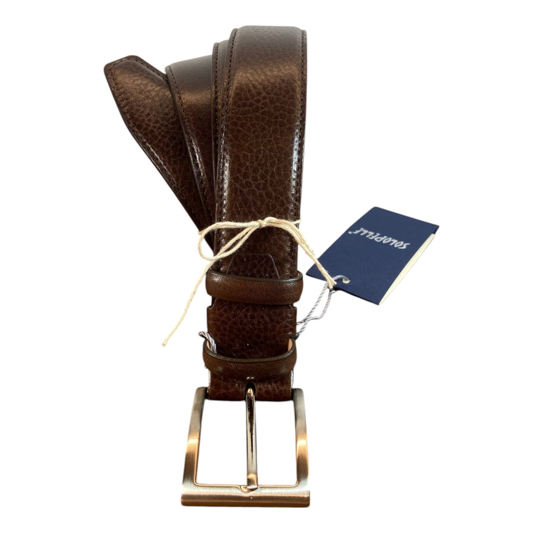 CINTURA VERA PELLE BOTTOLATA MARRONE