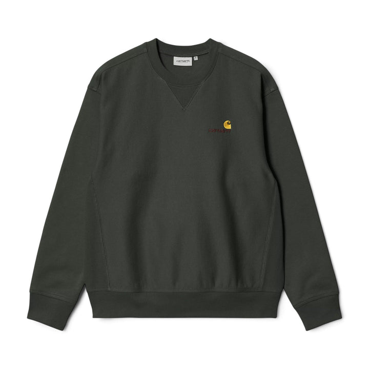 Carhartt Wip AMERICAN SCRIPT SWEAT RAVEN Grigio - foto 1