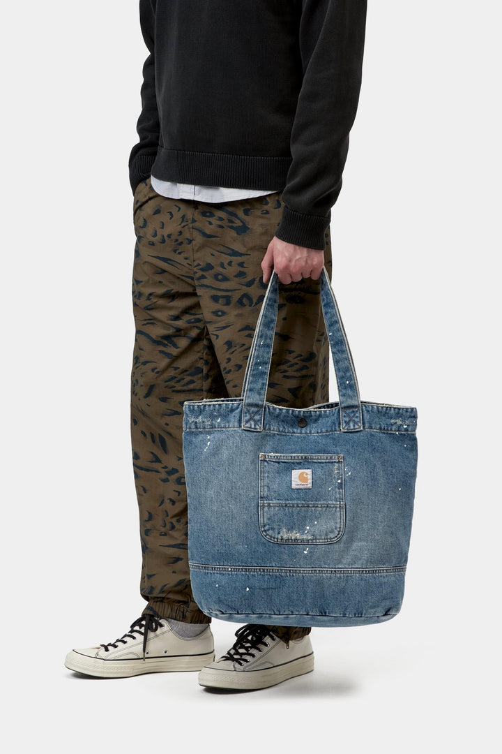 Carhartt Wip DENIM TOTE BLUE DESTROY WASH SPLATTER Blu - foto 2