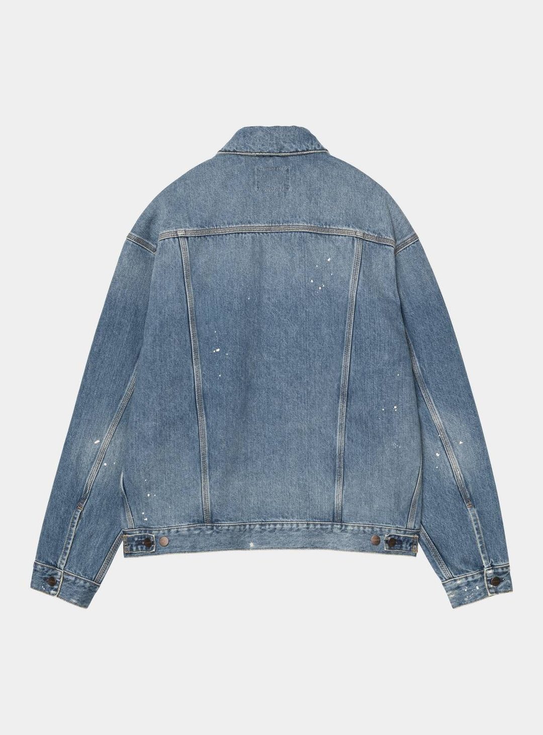 Carhartt Wip HELSTON JACKET BLUE DESTROY WASH SPLATTER Blu - foto 2