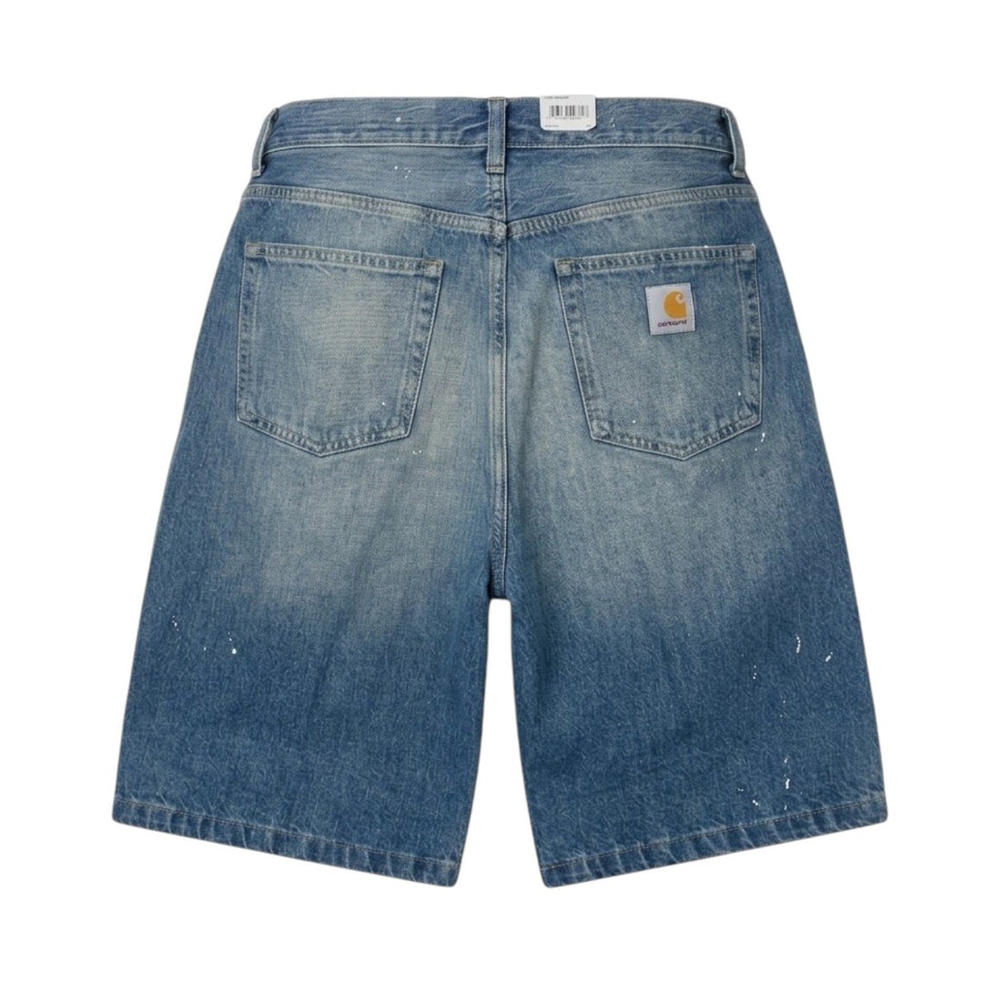 Carhartt Wip LANDON SHORT BLUE DESTROY WASH SPLATTER Blu - foto 1