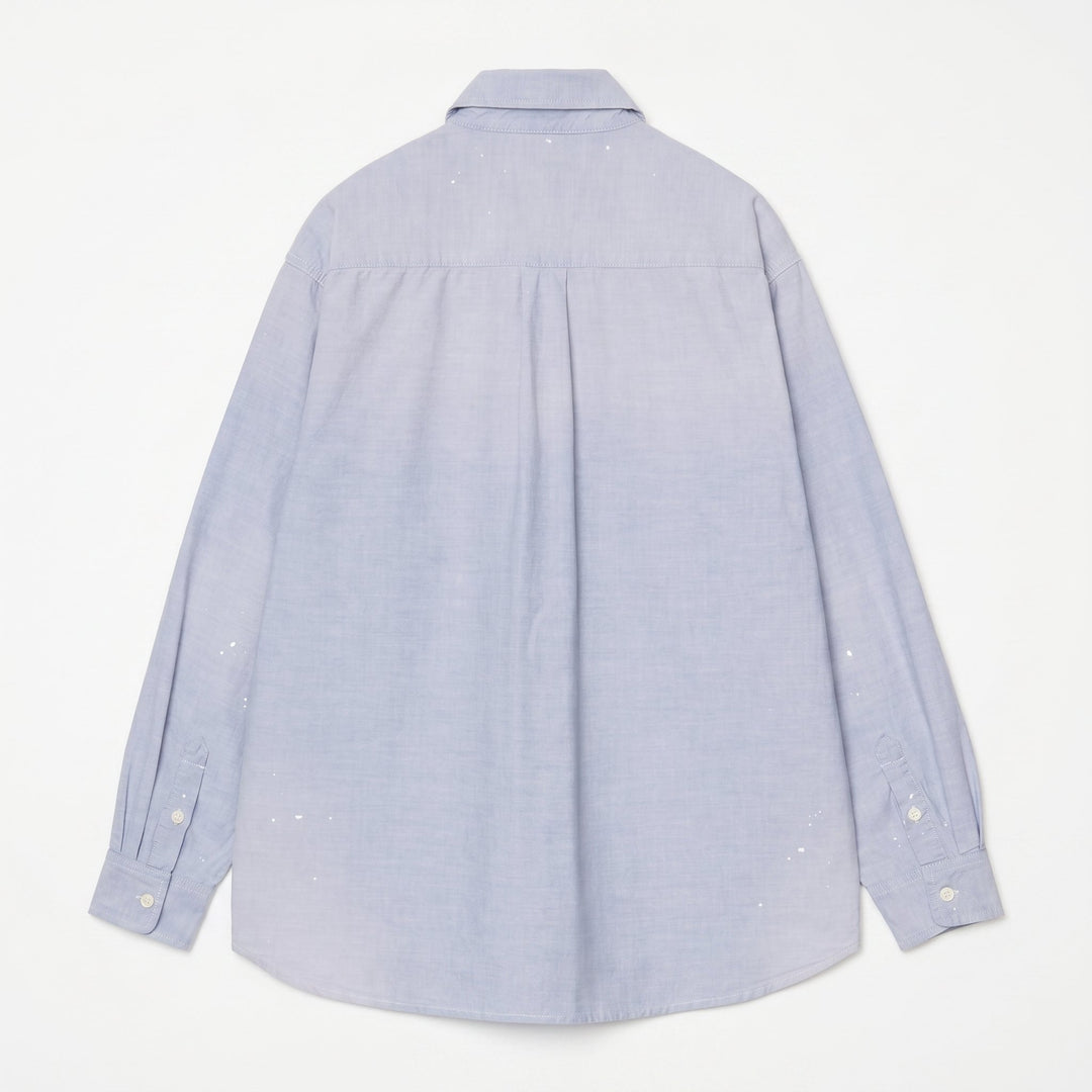 Carhartt Wip L/S PAINTER SHIRT BLUE WORN USED SPLATTER Blu - foto 3