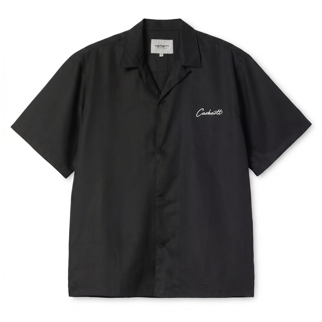 Camisa Carhartt Wip Delray de manga corta, negro/blanco - foto 1