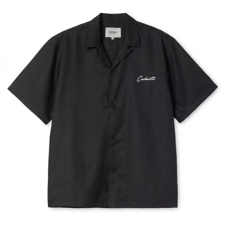 Camisa Carhartt Wip Delray de manga corta, negro/blanco - foto 1