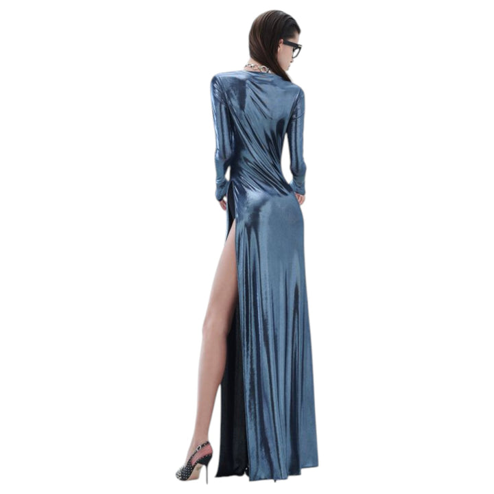 SLIT DRESS DORA NIGHT BLU