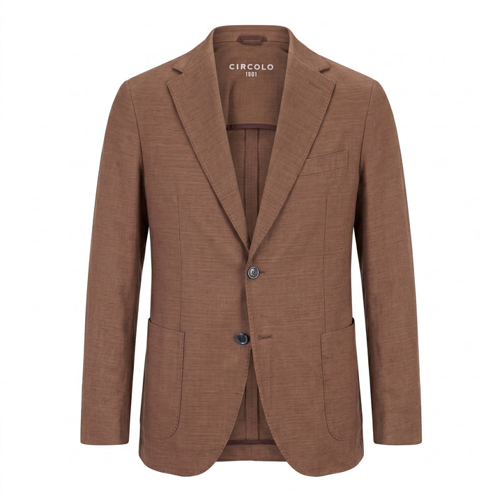 Circolo 1901: chaqueta de algodón y lino en color chocolate y marrón - foto 1