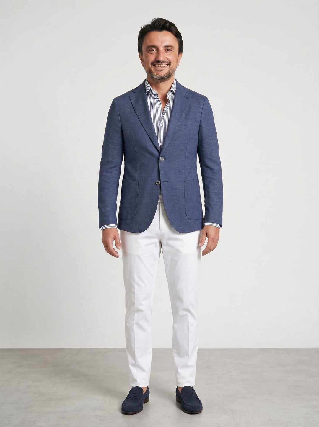 Circolo 1901: chaqueta de algodón, lino y denim azul - foto 3