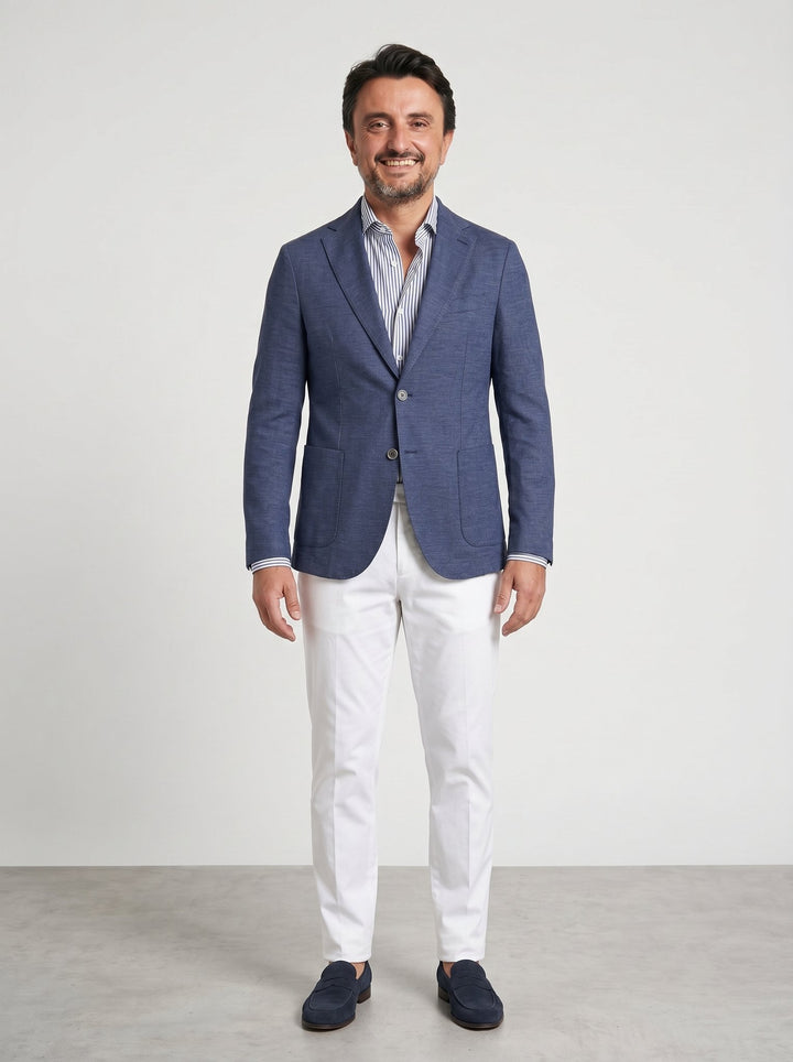 Circolo 1901: chaqueta de algodón, lino y denim azul - foto 3