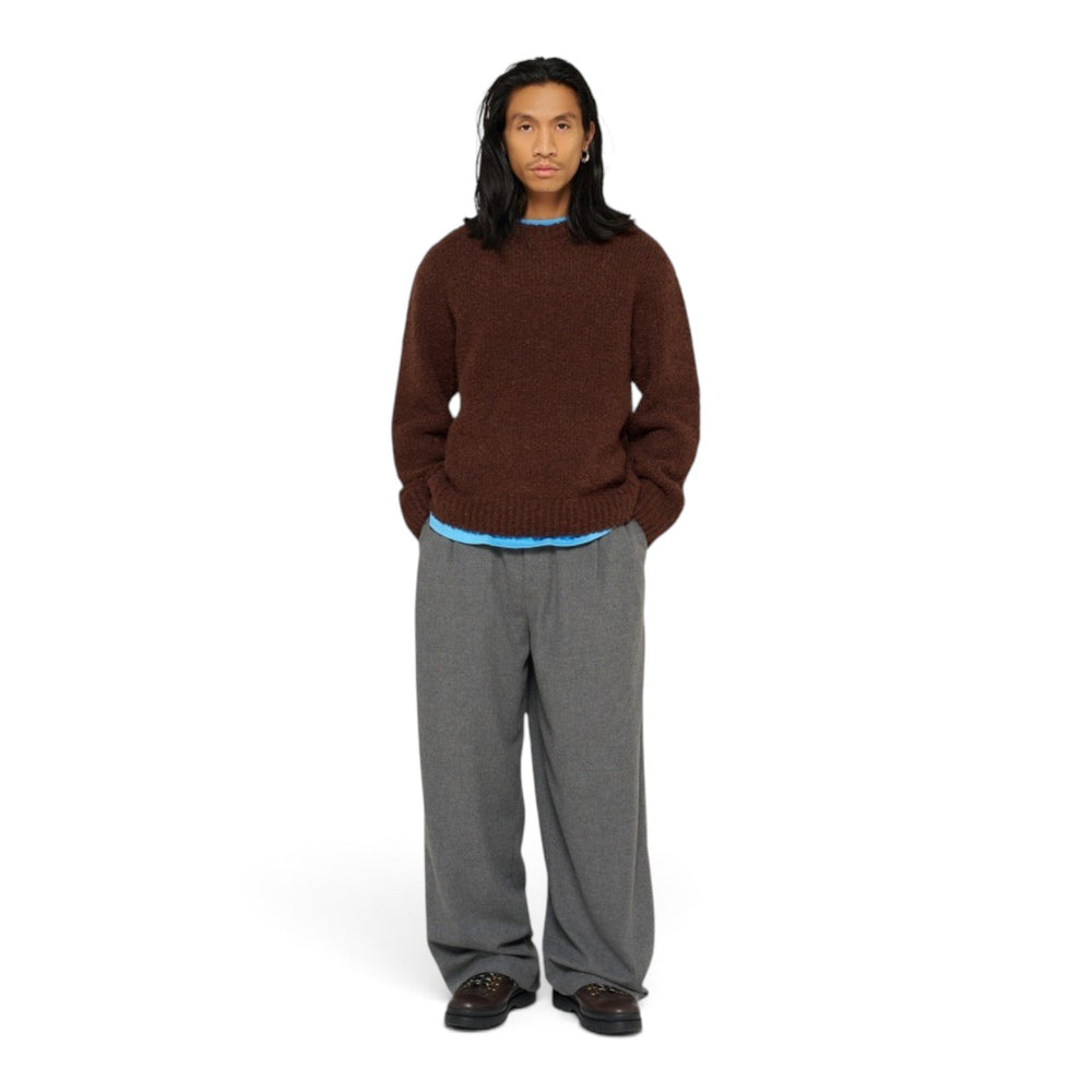 Edwin DUN TEXTURED SWEATER RUM RAISIN Marrone - foto 2