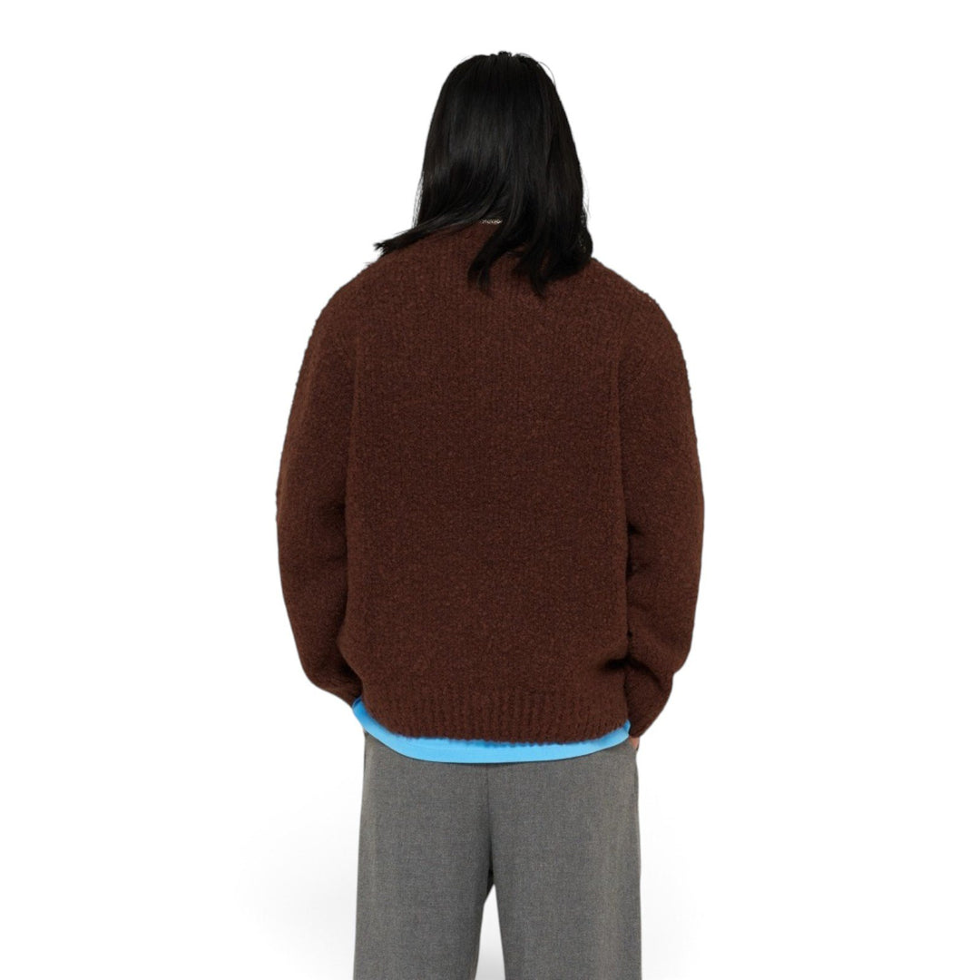 Edwin DUN TEXTURED SWEATER RUM RAISIN Marrone - foto 5