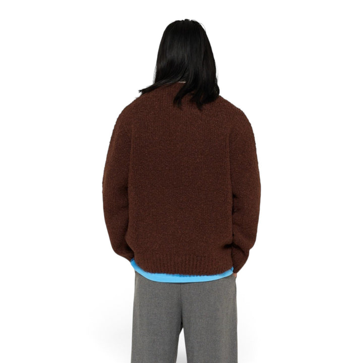 Edwin DUN TEXTURED SWEATER RUM RAISIN Marrone - foto 5