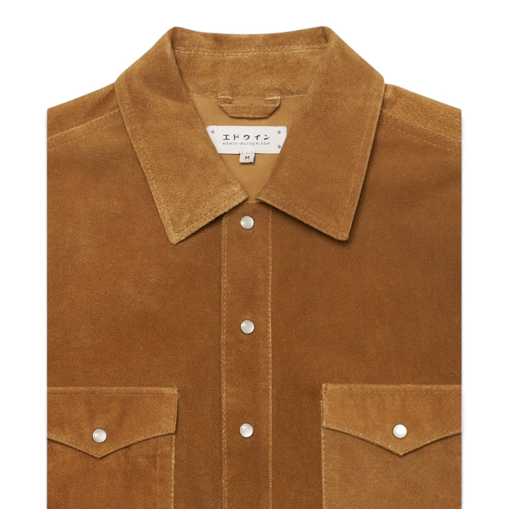 Edwin WESTERN SUEDE SHIRT LS JAPAN BROWN Marrone - foto 2