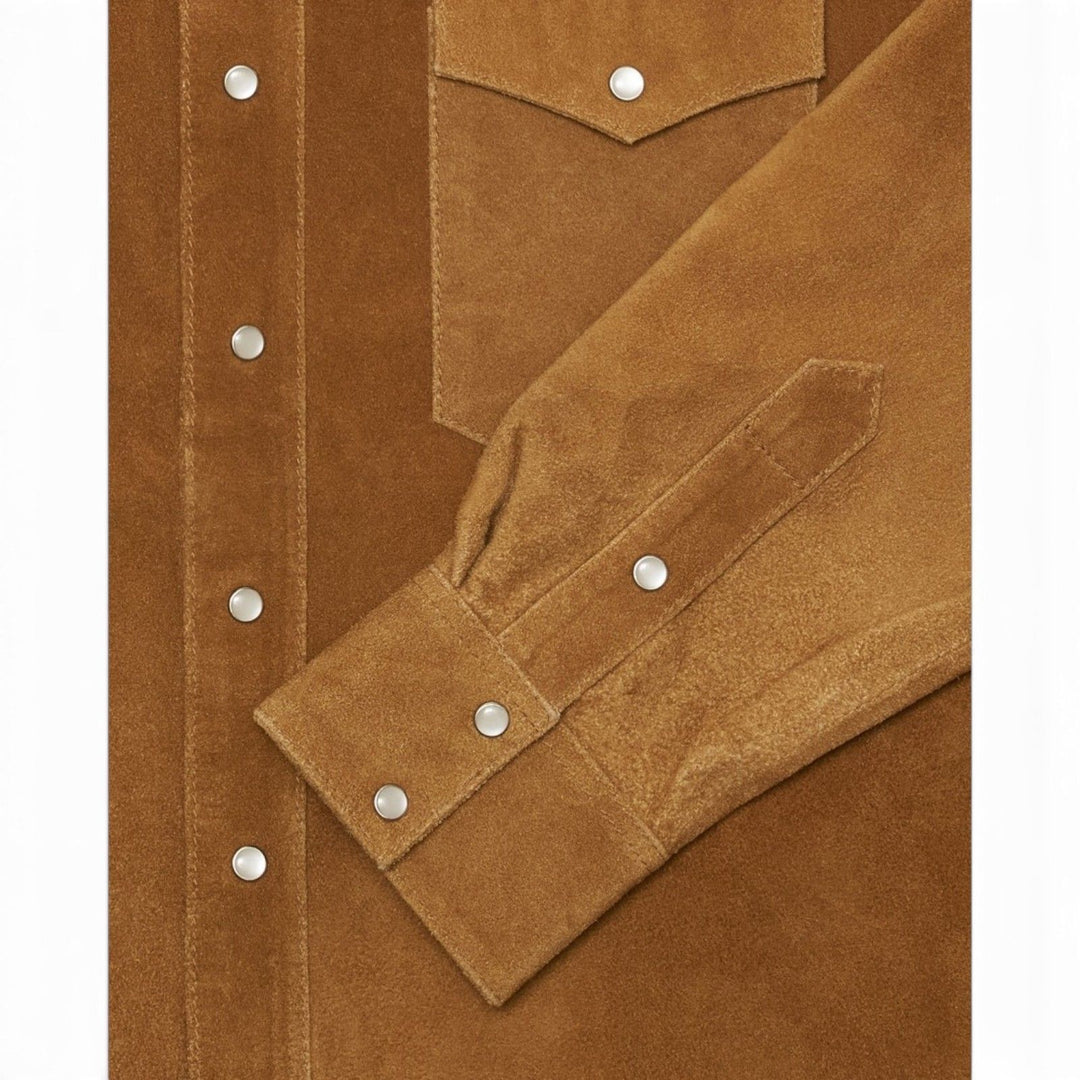 Edwin WESTERN SUEDE SHIRT LS JAPAN BROWN Marrone - foto 3