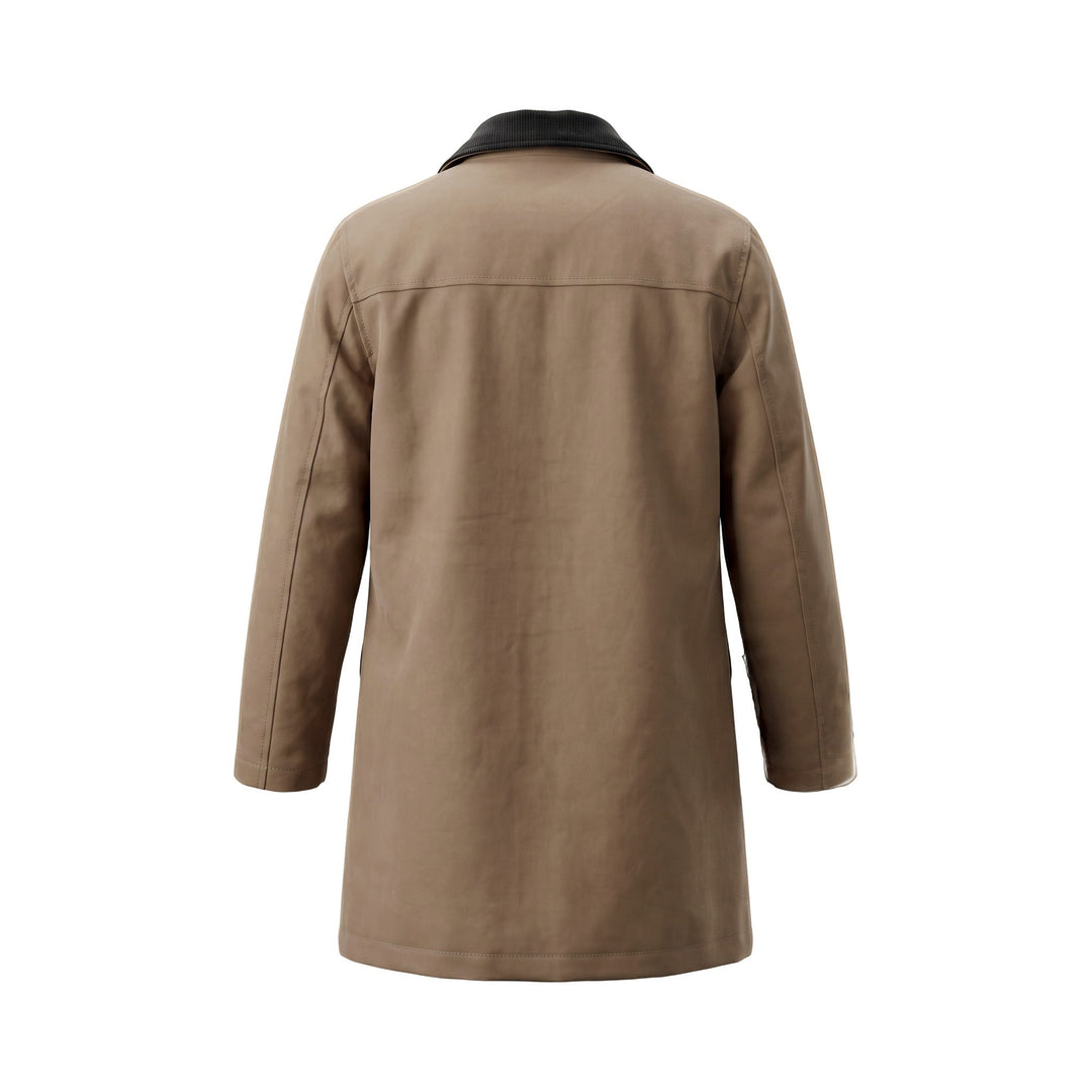 TRENCH IN COTONE E LANA MOKA