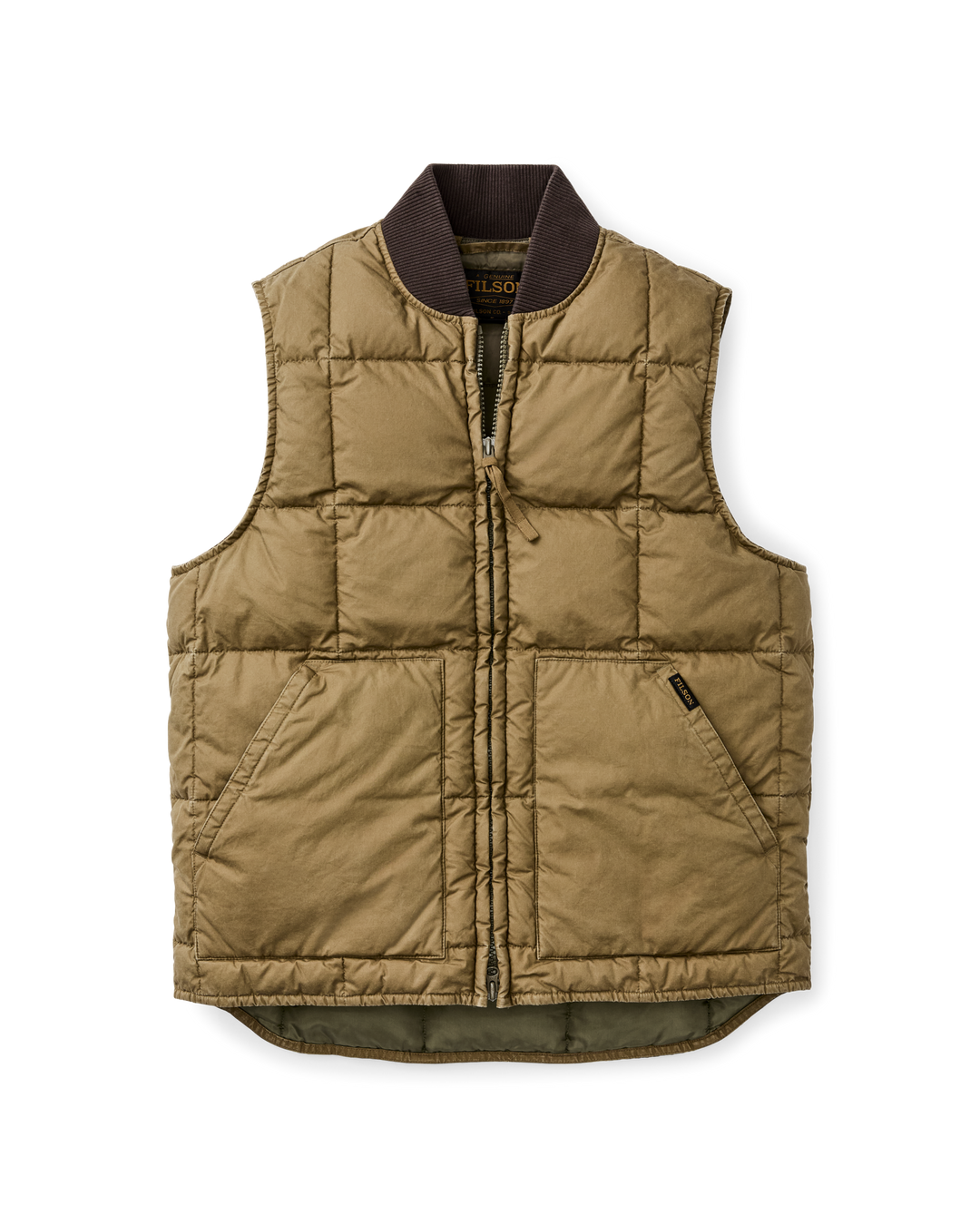 Filson Heritage Cotton Down Vest Light Brown Beige - foto 4
