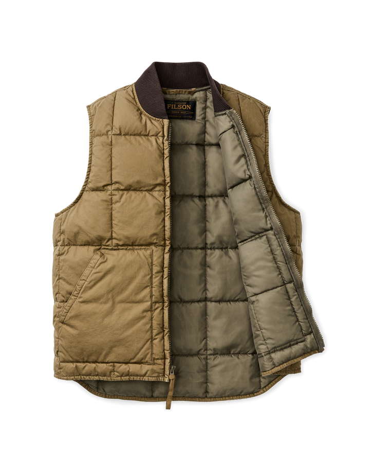 Filson Heritage Cotton Down Vest Light Brown Beige - foto 5