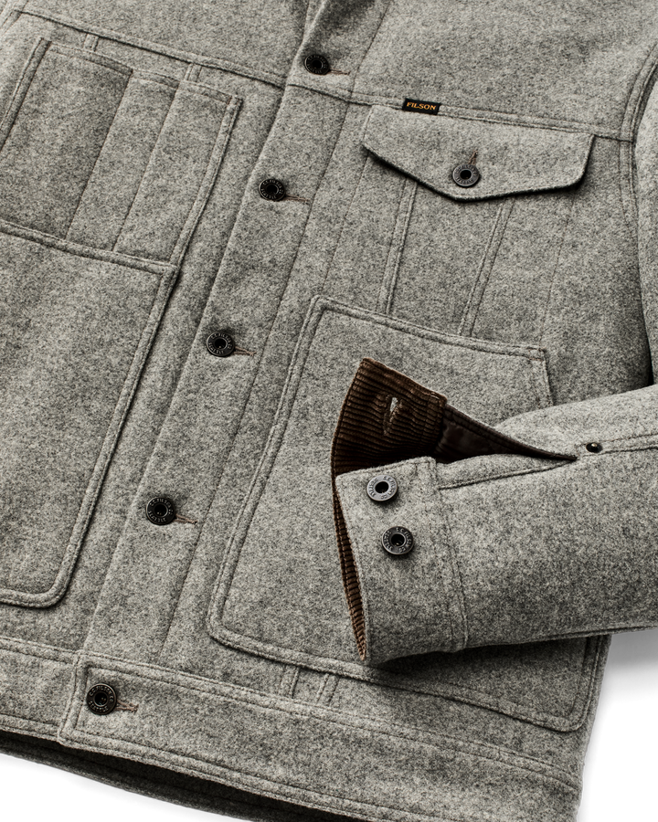 Filson Spokane Insulated Short Cruiser Jacket Vintage Heather Gray Grigio - foto 8