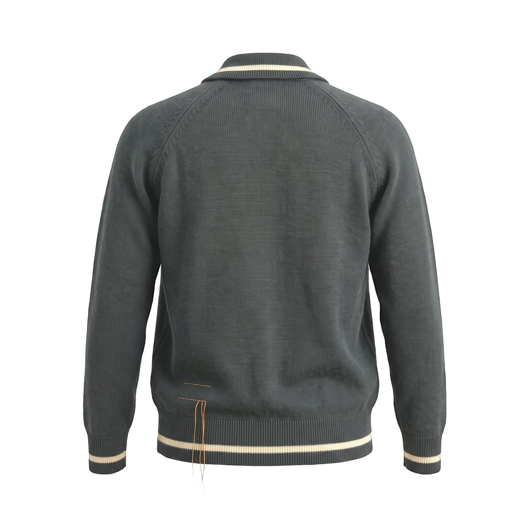 Fortela CROW MAGLIA IN LANA CON ZIP GREEN Verde - foto 2