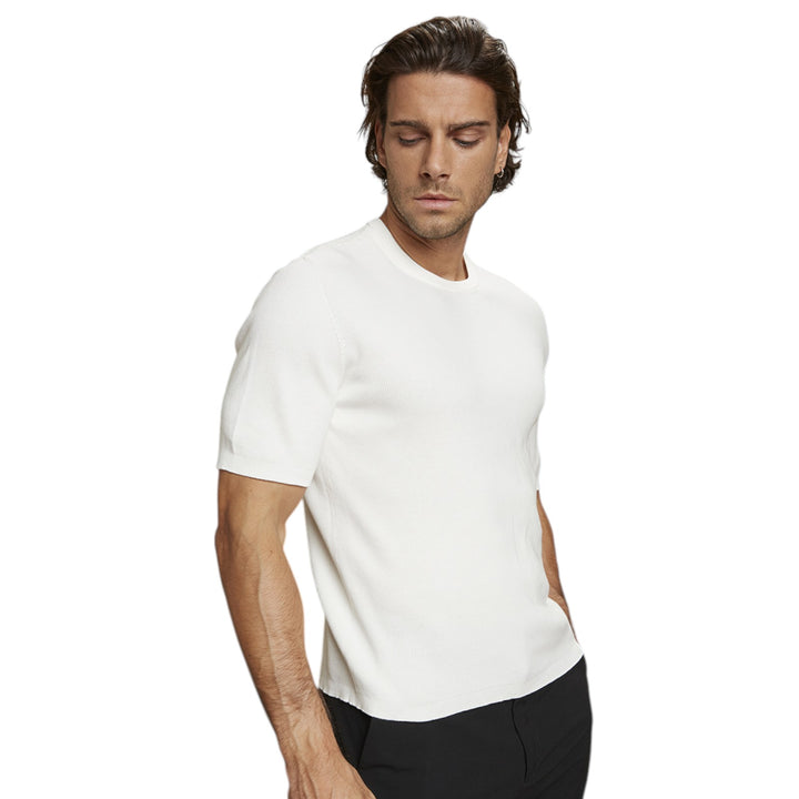 MAGLIA GIROCOLLO M/M PTO RISO OFF WHITE