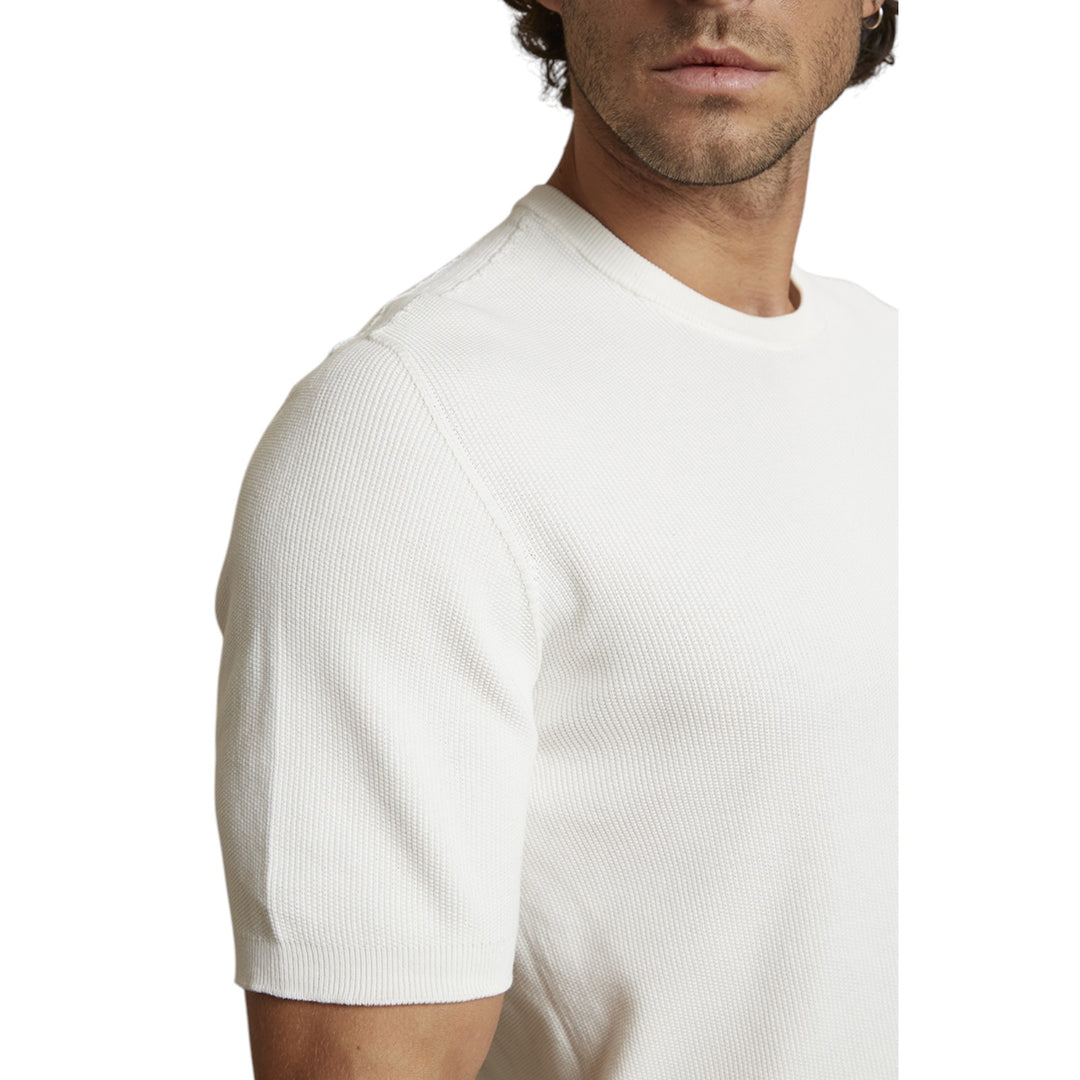 MAGLIA GIROCOLLO M/M PTO RISO OFF WHITE