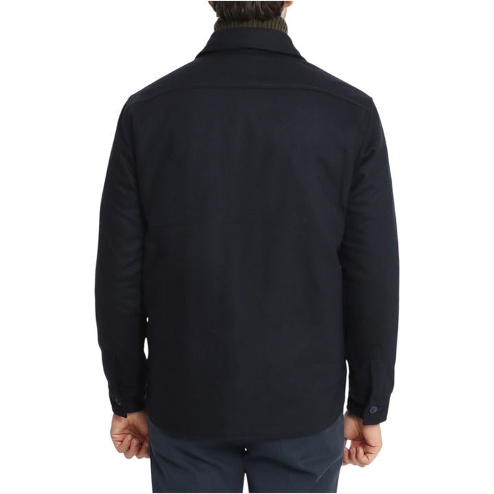 CAMICIA IN LANA TRAPUNTA HUNTER BLU