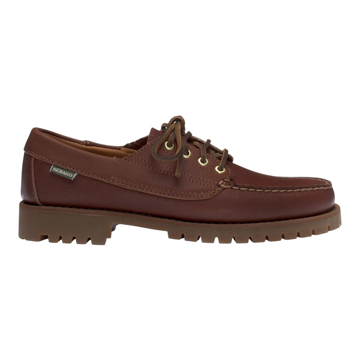 MOCASSINI CON LACCI VERA PELLE MARRONE