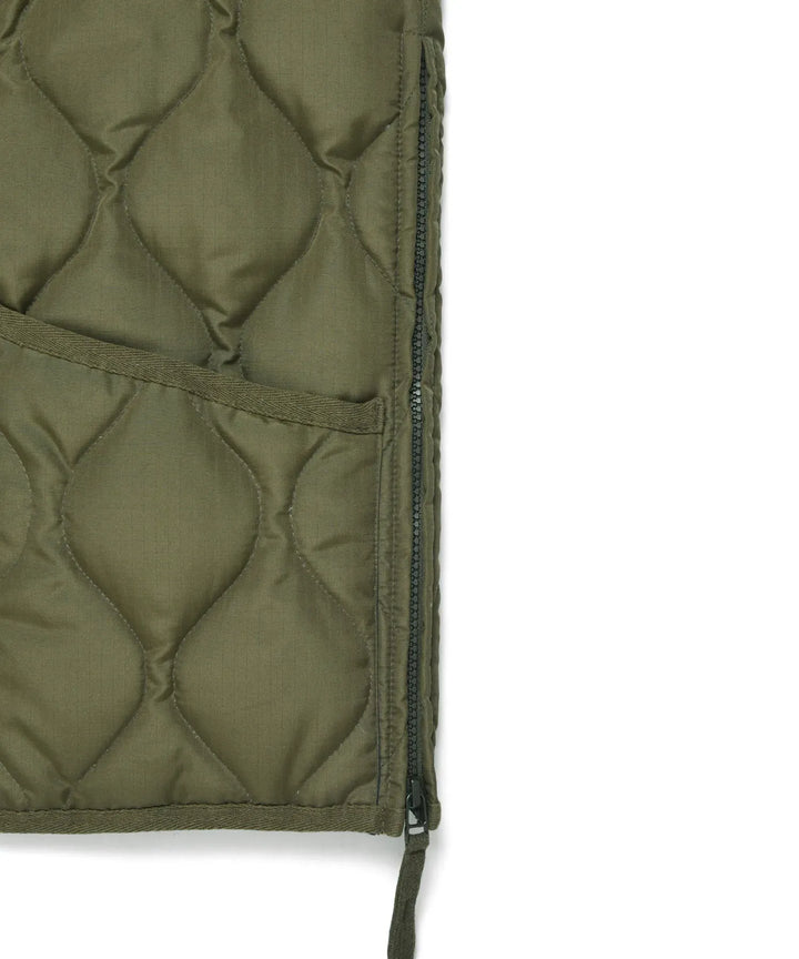 UNISEX MILITARY ZIP V NECK DOWN VEST (Hard Shell) MILITARY