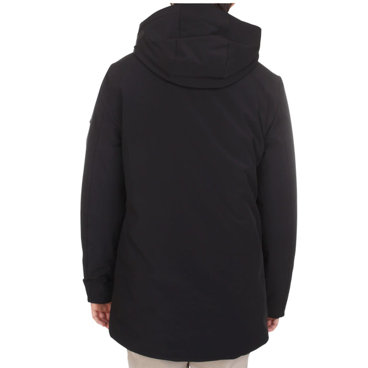 LONG PARKA CAPPUCCIO IMBOTTITO NERO