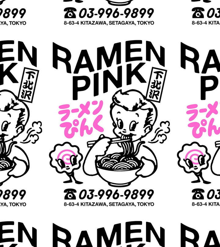 Camiseta Ramen Rosa Ts Blanca