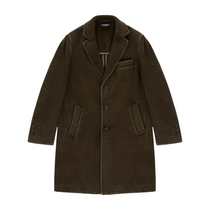 MANTEAU EN LAINE VIERGE TEINTÉE VERT