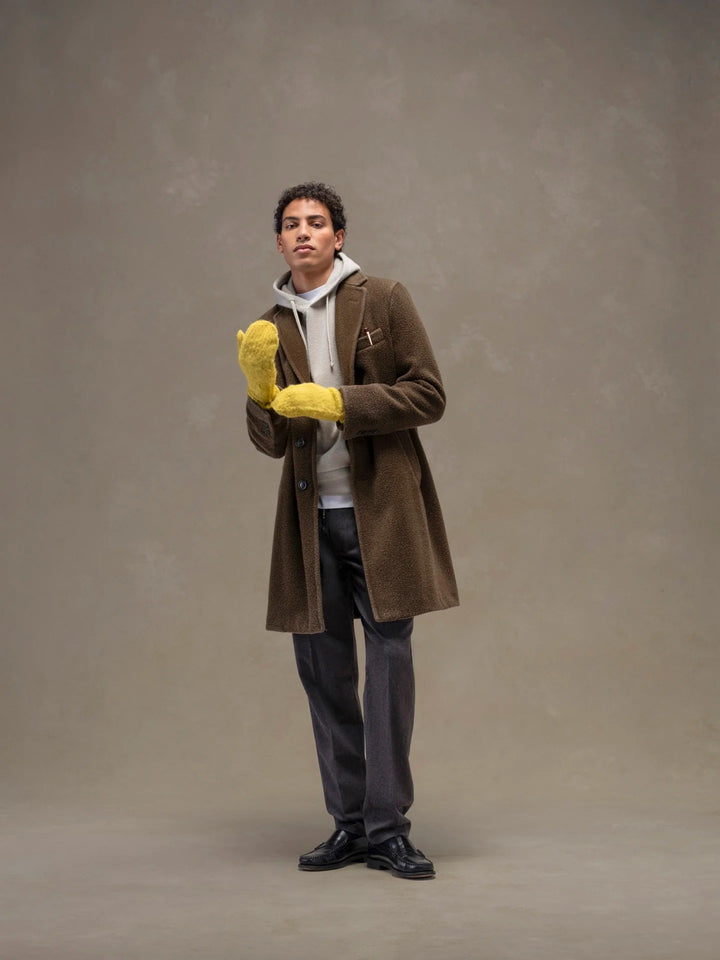 MANTEAU EN LAINE VIERGE TEINTÉE VERT