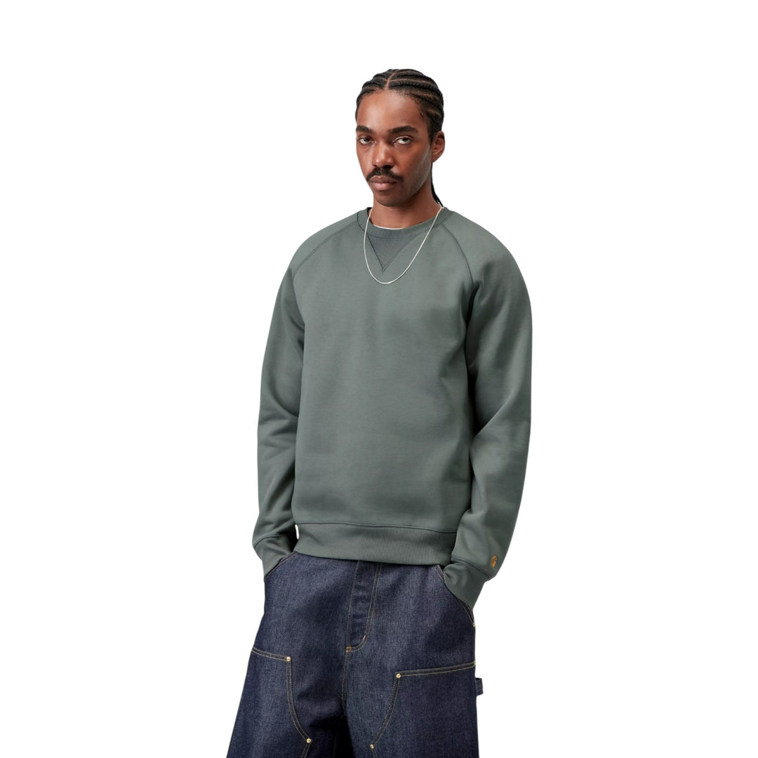 Felpa Chase Sweat Velvet Verde