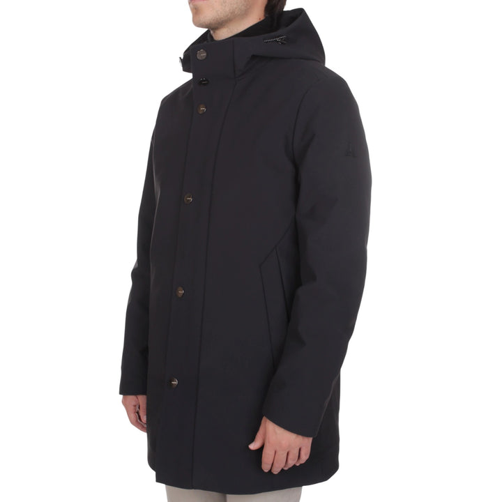 LONG PARKA CAPPUCCIO IMBOTTITO NERO