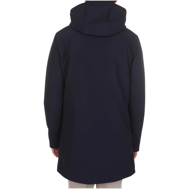 LONG PARKA CAPPUCCIO IMBOTTITO BLU