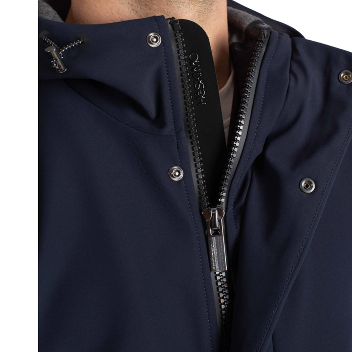 PARKA CAPPUCCIO TECHNICO FELPATO BLU