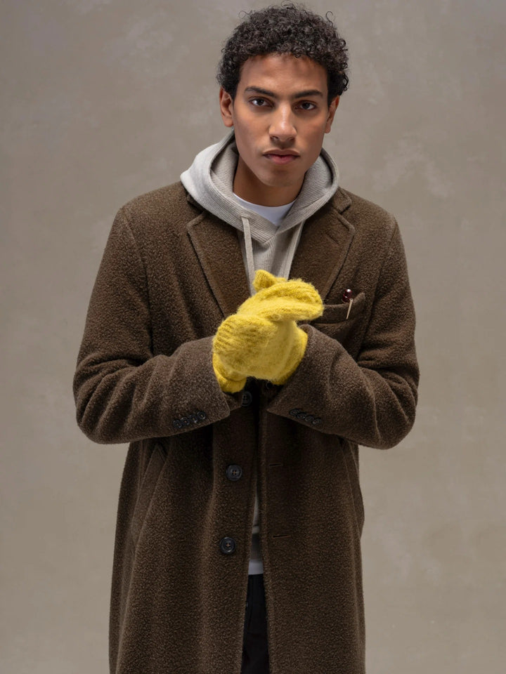 MANTEAU EN LAINE VIERGE TEINTÉE VERT