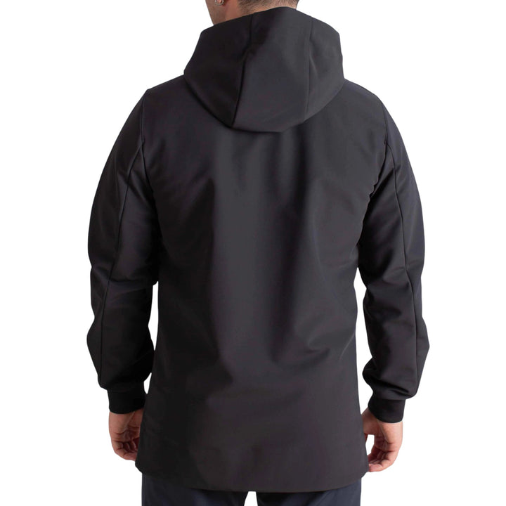 PARKA À CAPUCHE TECHNIQUE EN MOLLETON NOIR