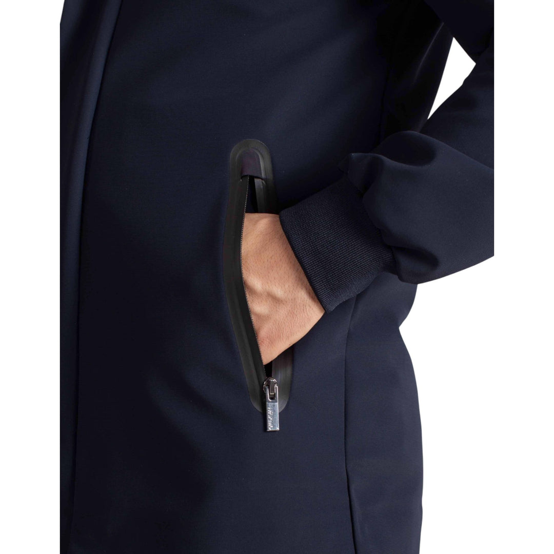 PARKA CAPPUCCIO TECHNICO FELPATO BLU