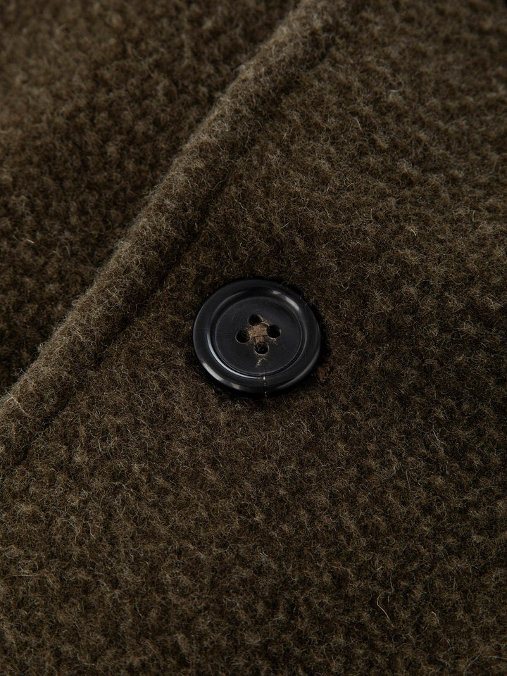 MANTEAU EN LAINE VIERGE TEINTÉE VERT