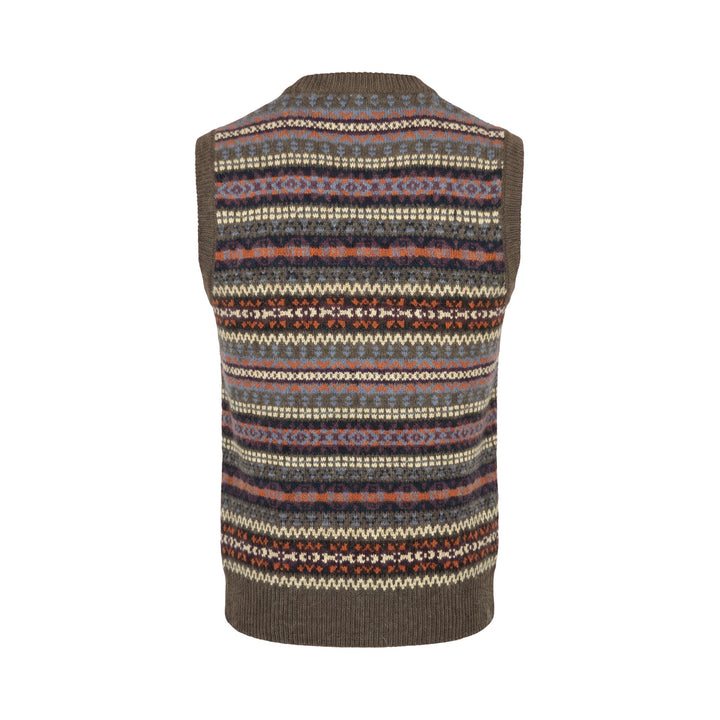 Gilet Jacquard Marrone/Multicolor In The Box, vista posteriore