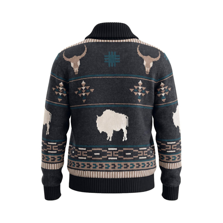 Iron and Resin GREAT PLAINS ZIP SHAWL SWEATER BLACK Nero - foto 2
