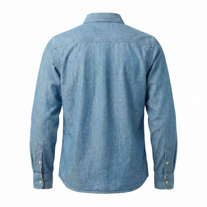CHEMISE EN CHAMBRAY DE CHANVRE CPO BLEUE