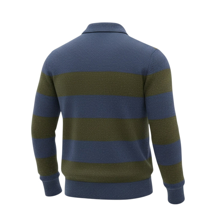 POLO LANA VERGINE BLU & VERDE