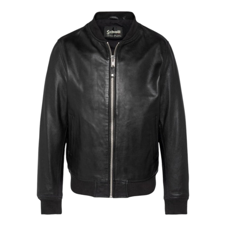 BOMBER LEATHER JACKET BLACK